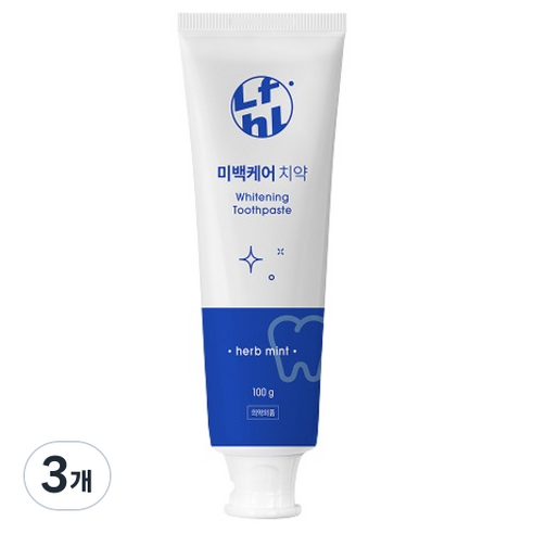 라이프홀릭 미백케어 치약, 100g, 3개