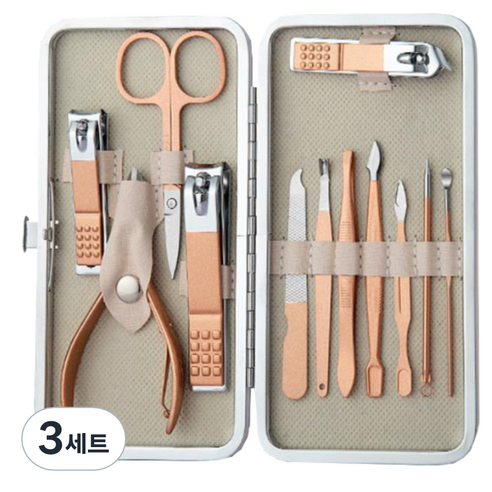 오와이규 다용도 손톱깎이 12종 세트, 로즈 골드, 3세트
