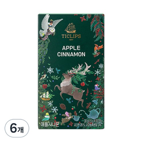 쌍계명차 티클립스 애플 시나몬 티, 1.5g, 20개입, 6개
