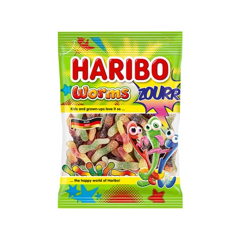 하리보 웜즈 사우어 젤리, 200g, 1개