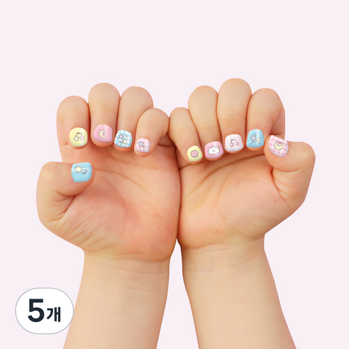 봉봉프랜즈 네일프랜즈봉봉 3~7세 키즈용 붙이는 매니큐어, 별의노래, 5개