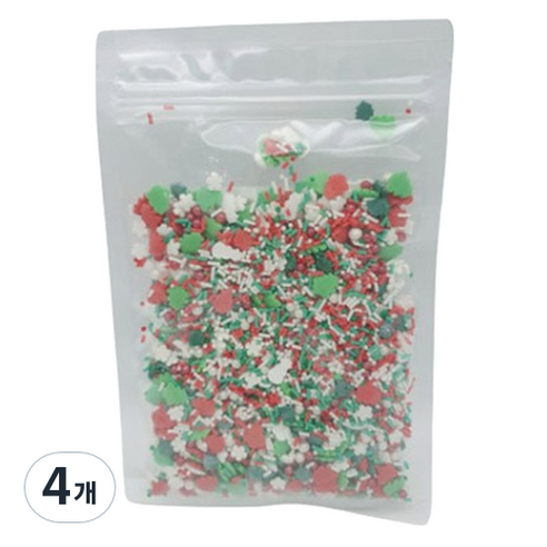 이홈베이킹 크리스마스 파티 스프링클, 100g, 4개