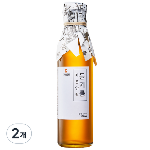 대현상회 저온압착 들기름, 2개, 180ml