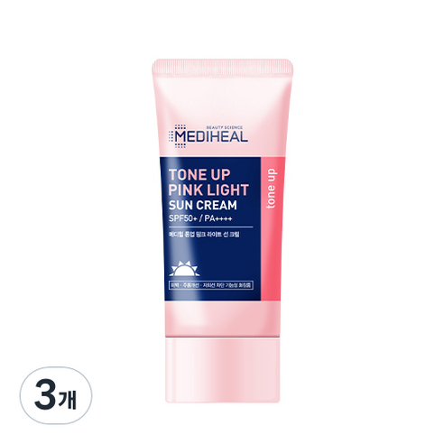 메디힐 톤업 핑크 라이트 선 크림 SPF50+ PA++++, 45ml, 3개