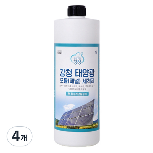 순한고집강청 친환경 녹색인증 태양광세척제, 1L, 4개