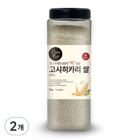 Prime Field 2024년산 햅쌀 고시히카리 백미 특등급, 1kg, 2개