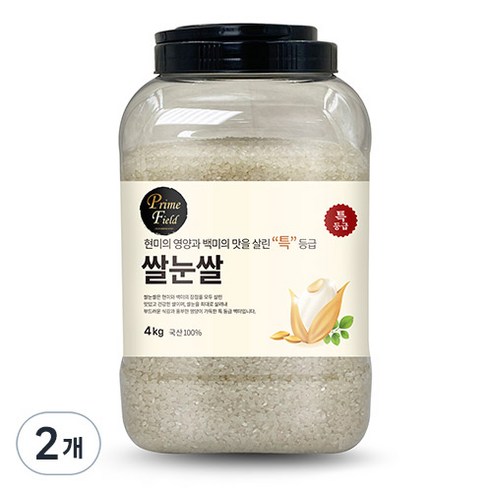 Prime Field 2024년산 햅쌀 쌀눈쌀 백미, 특등급, 4kg, 2개