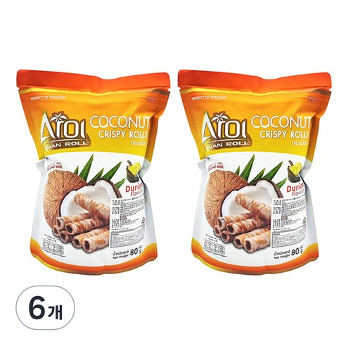 AROI 크리스피롤 두리안, 80g, 6개