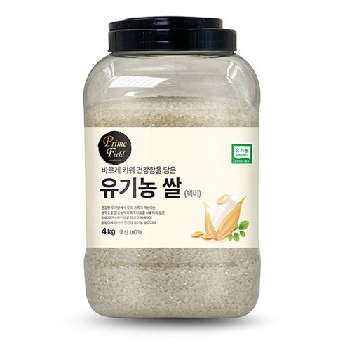 Prime Field 유기농 쌀 백미, 4kg, 1개
