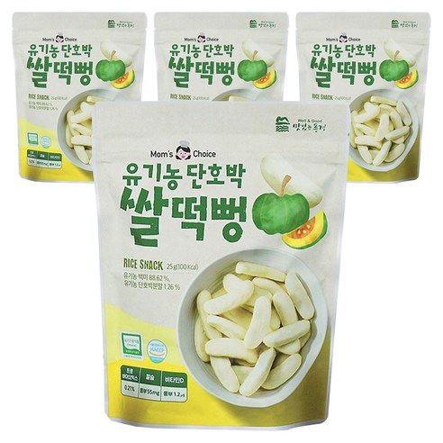 맛있는풍경 유아용 유기농 단호박 쌀떡뻥, 단호박맛, 25g, 4개