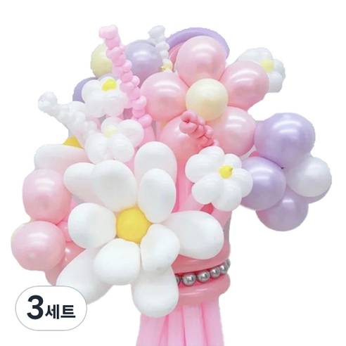 타이탄 잔치 생일 파티 이벤트 풍선 꽃다발 플라워 + 펌프 세트, 13(풍선), 랜덤발송(펌프), 3세트