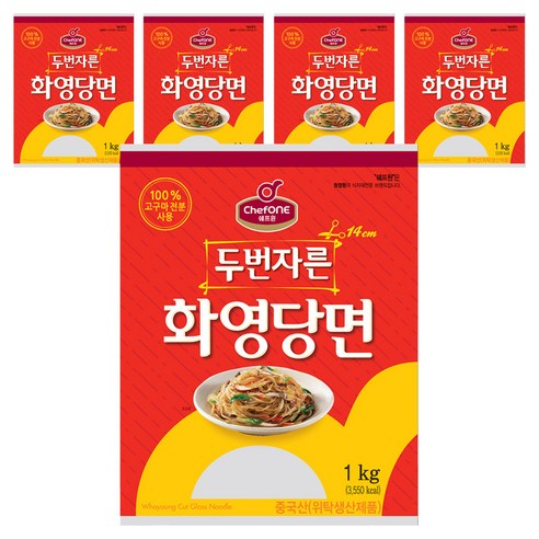대상 쉐프원 두번자른 화영당면, 1kg, 5개