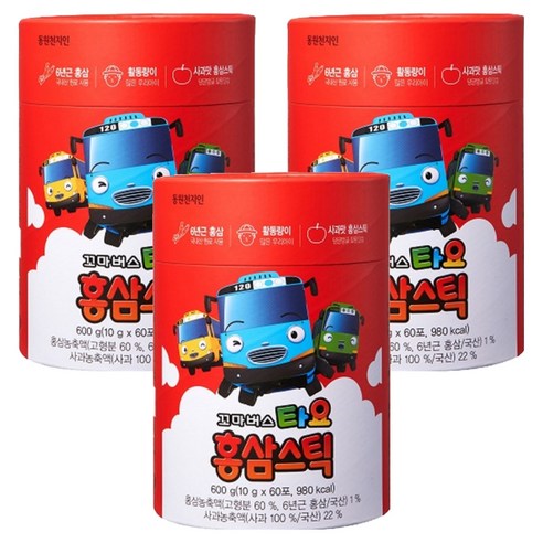 천지인 꼬마버스 타요 홍삼스틱, 600g, 3개