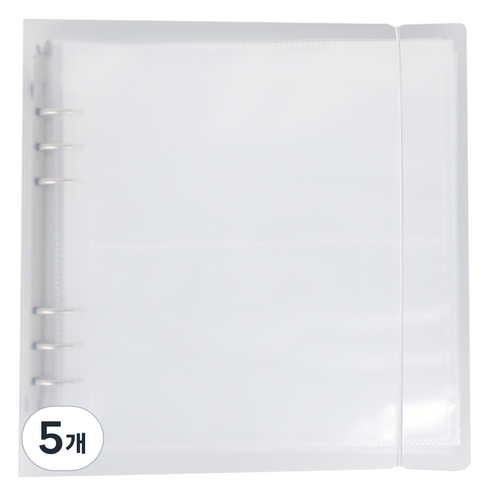 워너디스 A5 와이드 베이직 PP커버 6공, 01 화이트, 5개