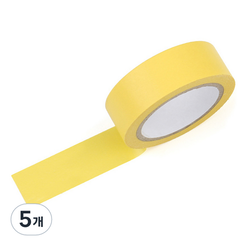 라이크존 접착 마킹 마스킹테이프 50mm x 50m, 옐로우, 5개