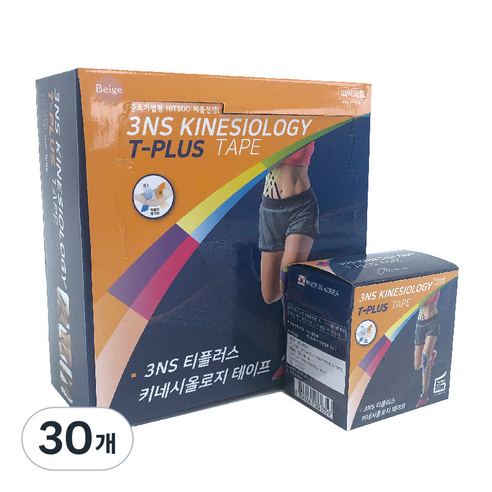 3NS 키네시올로지 근육테이프 베이지 5cm x 5m, 30개, 1개입