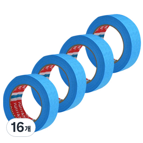 iQIHAN 다다 칼라 마스킹테이프 파랑 25 mm x 20 m, 16개