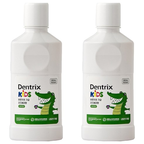 덴트릭스 키즈 동국제약 바른치아 어린이 가글, 260ml, 2개