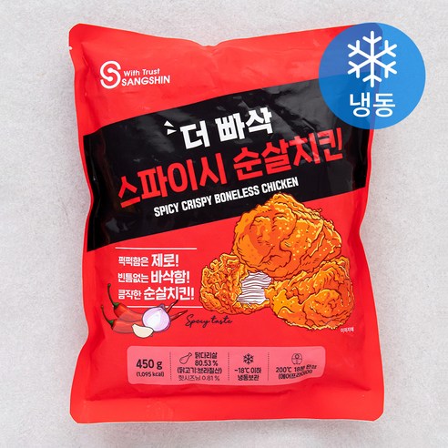 빠삭마켓 더 빠삭 스파이시 순살치킨 (냉동), 450g, 1팩