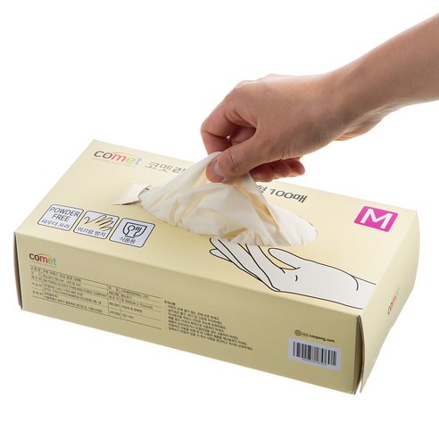 코멧 라텍스 장갑 중형 M: 깨끗하고 안전하며 편안한 손 보호