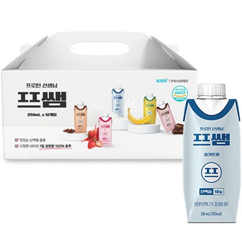 [단백질 18g] 파워풀엑스 단백질 음료 프쌤 요거트맛 250ml, 36개