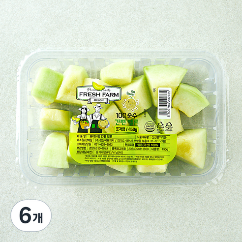 프레쉬팜 간편 멜론, 6개, 450g