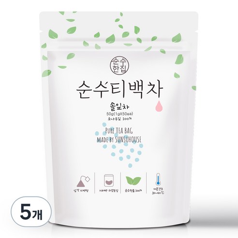 순수한집 순수티백차 솔잎차, 1g, 50개입, 5개