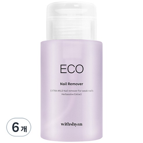 위드샨 대용량 펌프형 에코 네일 리무버, 200ml, 6개