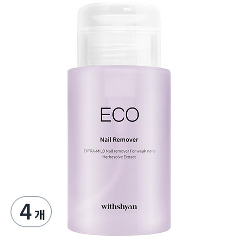 위드샨 대용량 펌프형 에코 네일 리무버, 200ml, 4개