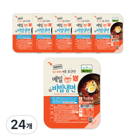 칠갑농산 메밀비빔냉면, 122g, 24개