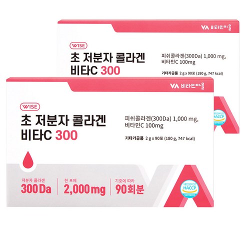 비타민마을 초 저분자 콜라겐 비타C 300 2g x 90p, 2개, 180g