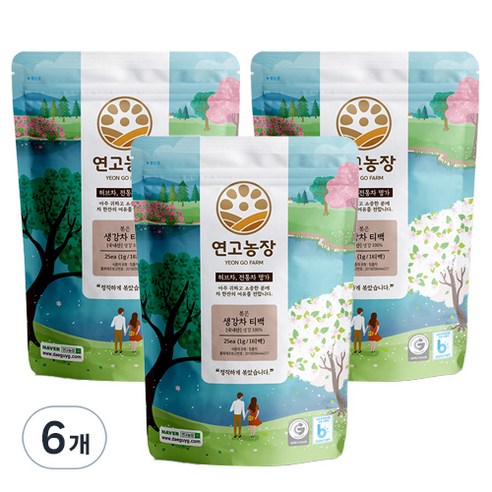 연고농장 생강차 삼각티백 1g x 25p, 25개입, 6개