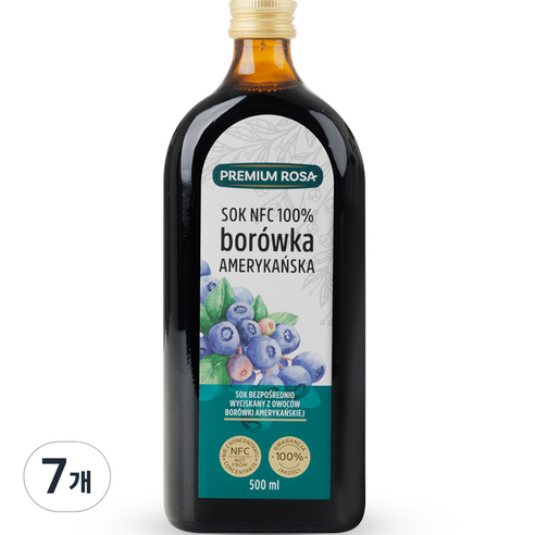 프리미엄로사 블루베리 원액 즙, 500ml, 7개