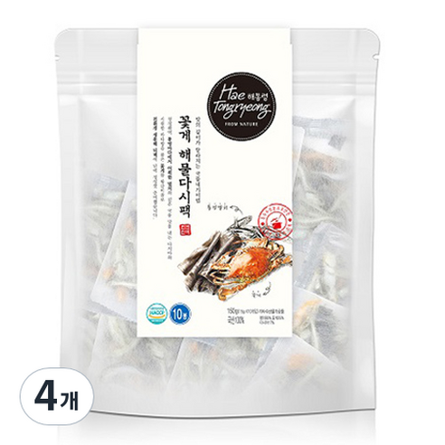 해통령 꽃게해물 다시팩 10p, 150g, 4개