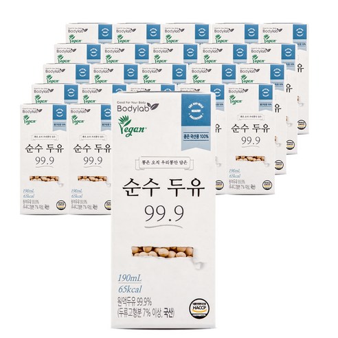 바디랩 순수 두유 99.9, 190ml, 24개