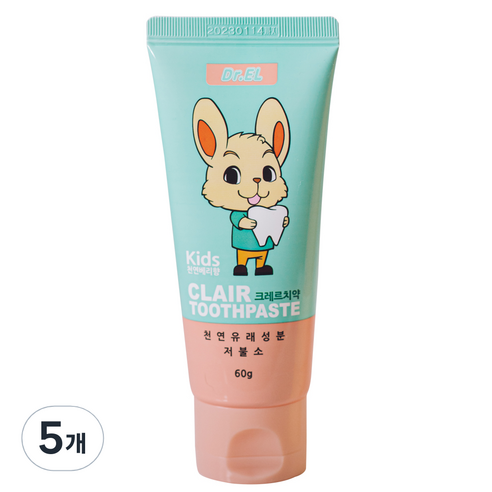 이엘 키즈 크레르 치약, 60g, 5개