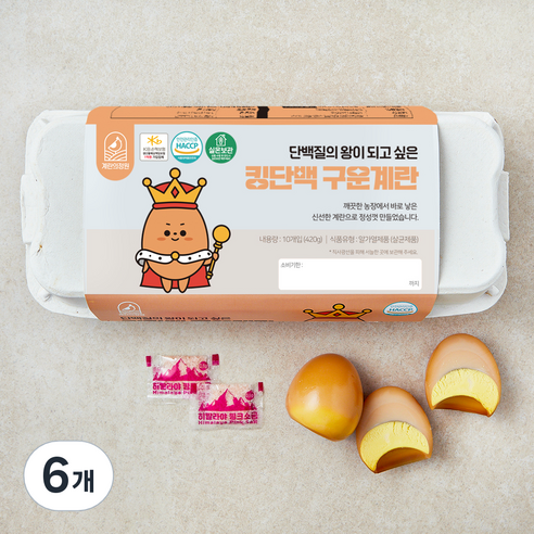 계란의정원 킹단백 구운계란 420g, 6개, 10구