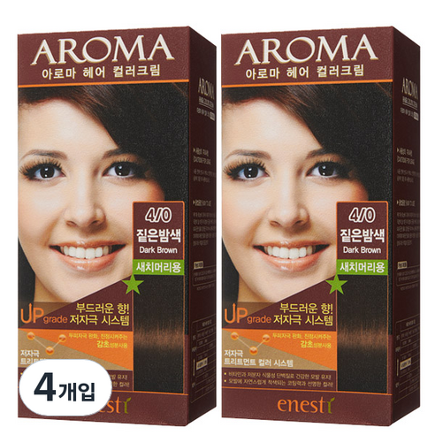 에네스티 아로마 염모제 새치머리용, 짙은밤색, 4개