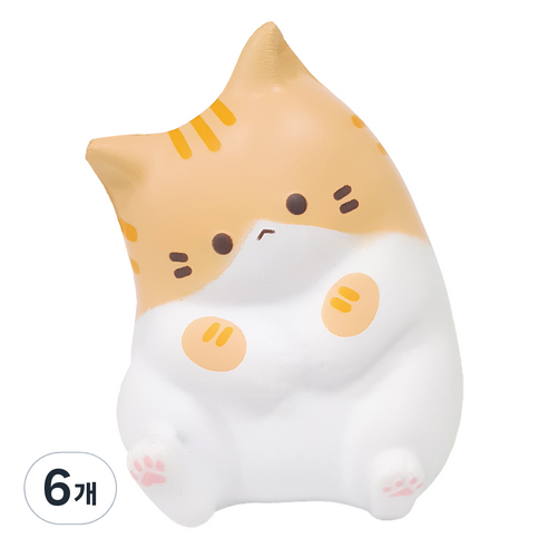 아가플러스 폭신 마시멜로우 냥이 스퀴시 치즈, 6개