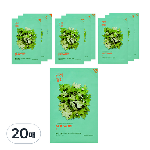 홀리카홀리카 퓨어 에센스 마스크시트 쑥, 1개입, 20개