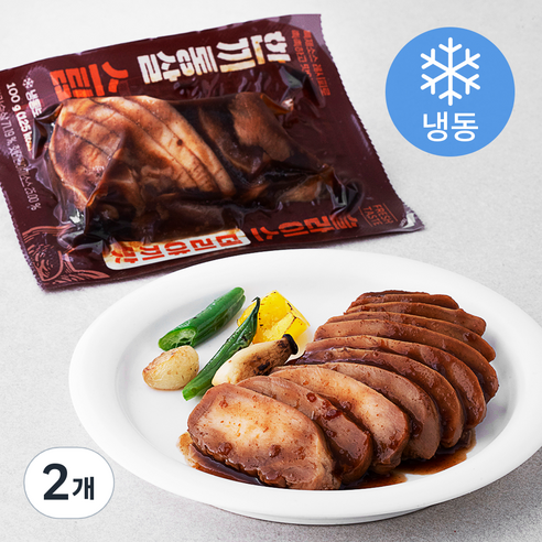 한끼통살 스팀 슬라이스 데리야끼맛 닭가슴살 (냉동), 100g, 2개