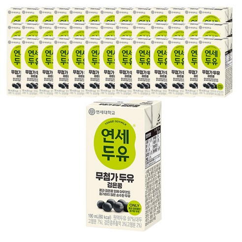 연세두유 무첨가 두유 검은콩, 190ml, 72개