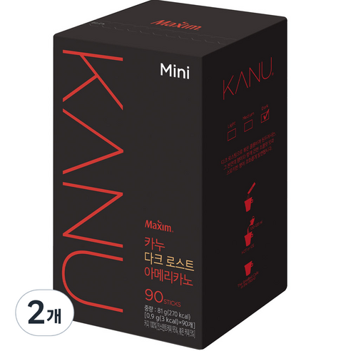 카누 미니 다크 로스트 아메리카노, 0.9g, 90개입, 2개