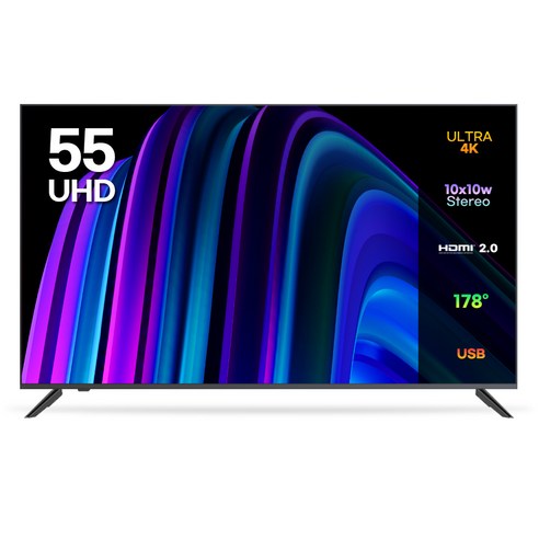 이노스 4K UHD 제로 베젤 TV, 138cm(55인치), E5500UHD, 무타공 벽걸이형(추가비용발생), 방문설치
