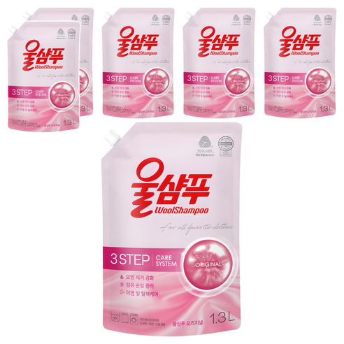 울샴푸 오리지널 리필, 1.3L, 6개