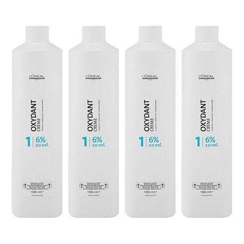 로레알프로페셔널 칼라 옥시던트 크림 염색용 산화제 6%, 1L, 4개