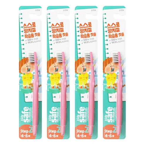 키즈세이프 2단계 유아칫솔, 랜덤 발송, 1개입, 4개