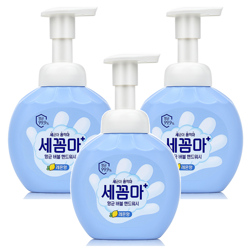 세균아꼼짝마 향균 버블 핸드워시 레몬향, 250ml, 3개