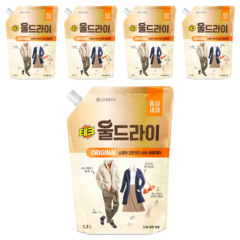 테크 울드라이 오리지널 리필, 1.3L, 5개