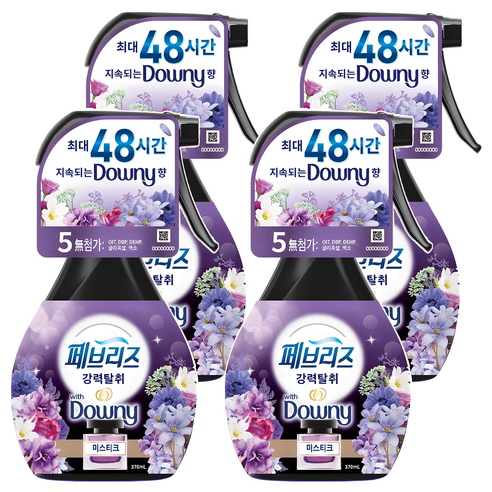 페브리즈 섬유탈취제 미스티크 본품, 370ml, 4개